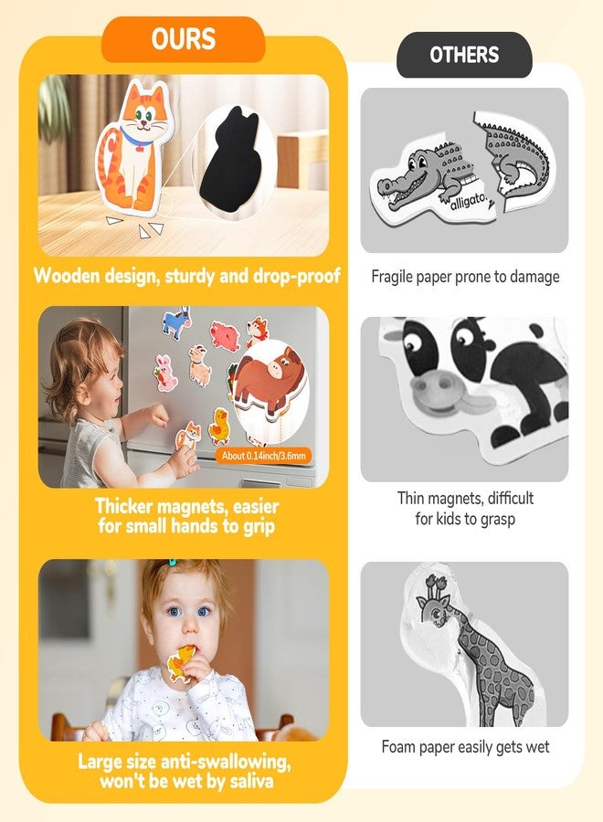 JoyCat Wooden Fridge Magnets for Toddlers, 20 Cute Animals Refrigerator Magnets for Kids, Full Back Magnetic Toys, Fun Educational Baby Learning Gifts for 2 3 4 5 Years Old - Image 4
